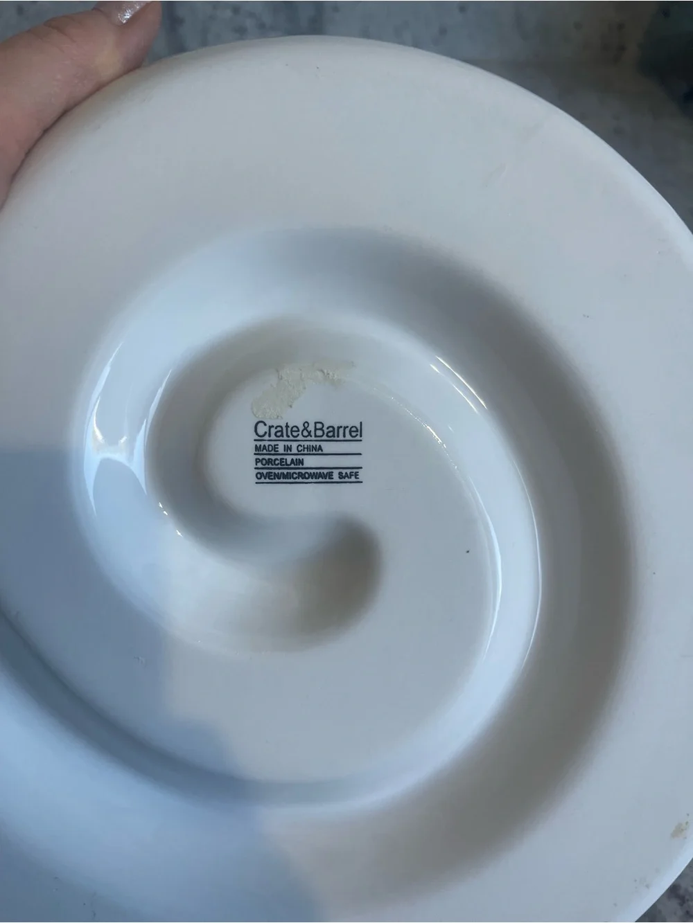 Vintage White Crate & Barrel Swirl Porcelain Serving Platter